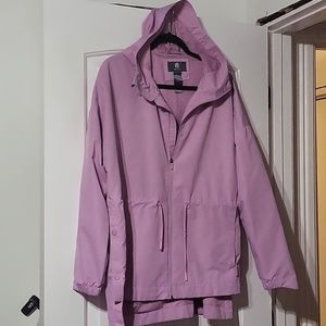 WOMENS CHAMPION LILAC RAIN JACKET WITH HOODIE SIZE M